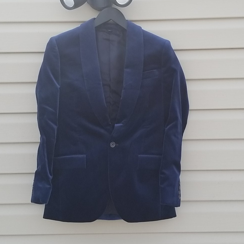 J. Crew Ludlow Navy Velvet Tuxedo Jacket 34S